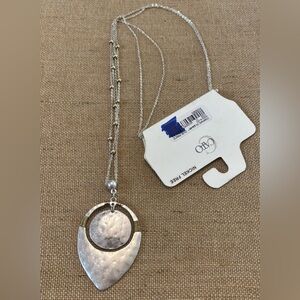 NWT Cato Silver Tone Chain Necklace Teardrop 31”-34”